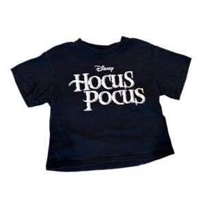 Disney Hocus Pocus Crop Top Shirt Small Black Halloween Tee Witchy Graphic